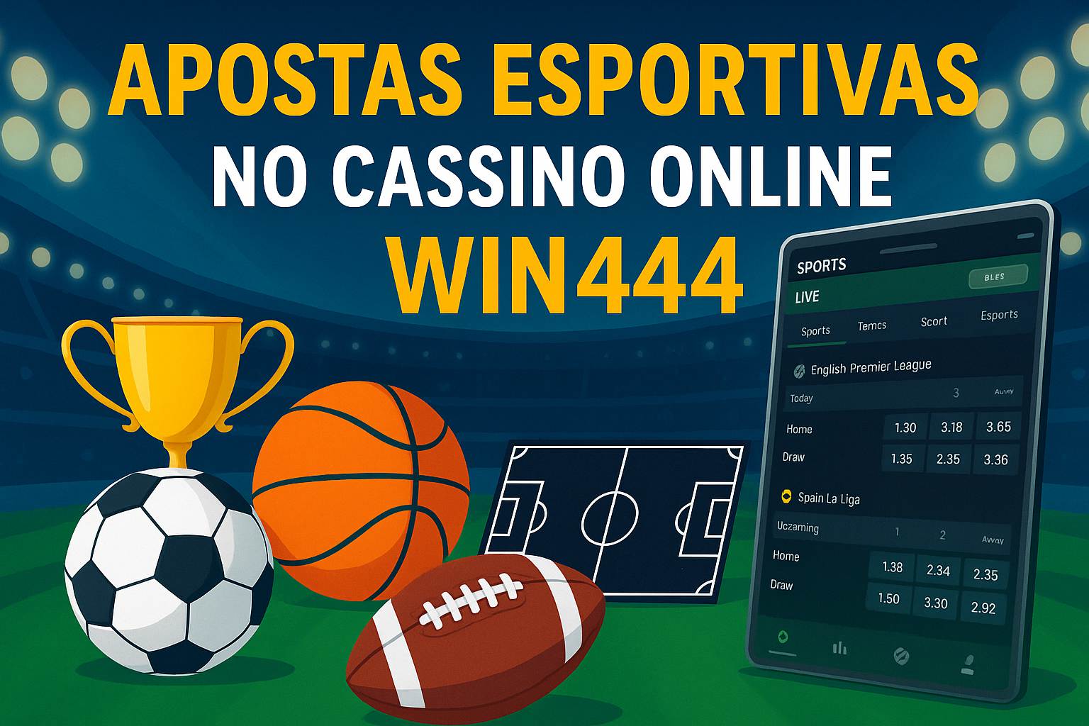 Aposte em apostas esportivas no cassino online Win444